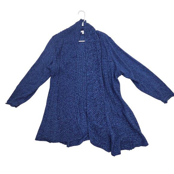 Notations Women's  Knit Cardigan Sweater Open Front Duster Length Blue Size 3X - Picture 1 of 8